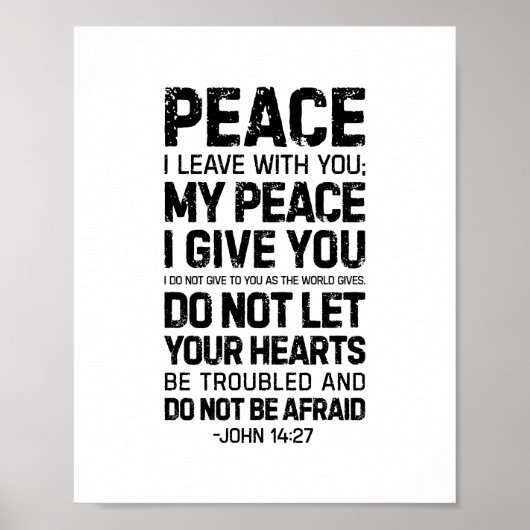 ヨハネ14:27離れよ,わたしはあなた方と共に平和を祈る ポスター (正面)