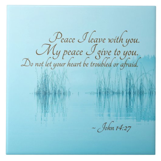 ヨハネ14:27 「あなた離れと共に平和あれ」 Bible Verse タイル (正面)