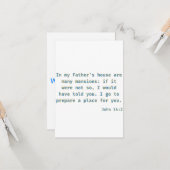 ヨハネ14:2 KJV聖書の聖なる書物、 経典挨拶 カード (正面/裏面インサイチュ)