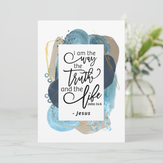 ヨハネ14:6わたしはキリスト教の聖書の聖句カードの道である (スタンド正面)