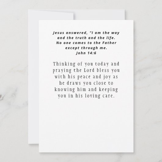 ヨハネ14:6わたしはキリスト教の聖書の聖句カードの道である (裏面)