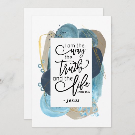 ヨハネ14:6わたしはキリスト教の聖書の聖句カードの道である (正面/裏面)