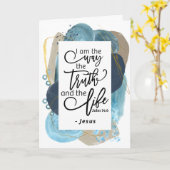 ヨハネ14:6わたしは真理の生き方であるキリスト教の聖書 カード (黄色い花)