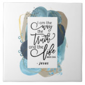 ヨハネ14:6わたしは真理の生き方であるキリスト教の聖書 タイル (正面)