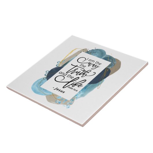 ヨハネ14:6わたしは真理の生き方であるキリスト教の聖書 タイル (側面)