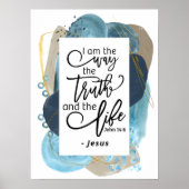ヨハネ14:6わたしは真理の生き方であるキリスト教の聖書 ポスター (正面)