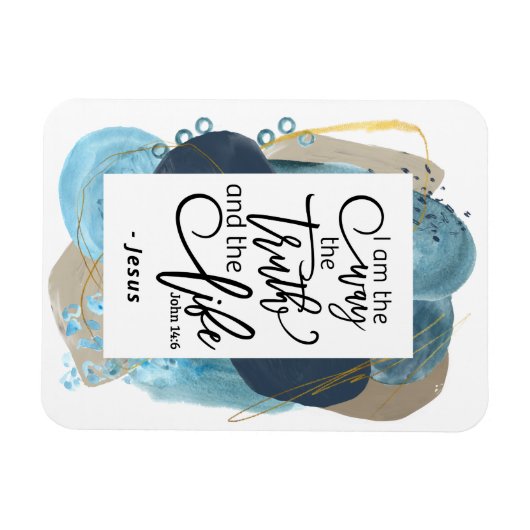 ヨハネ14:6わたしは真理の生き方であるキリスト教の聖書 マグネット (横)