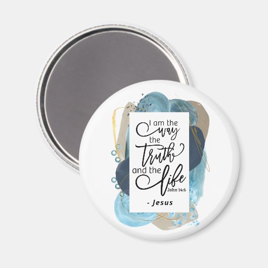 ヨハネ14:6わたしは真理の生き方であるキリスト教の聖書 マグネット (正面/裏面)