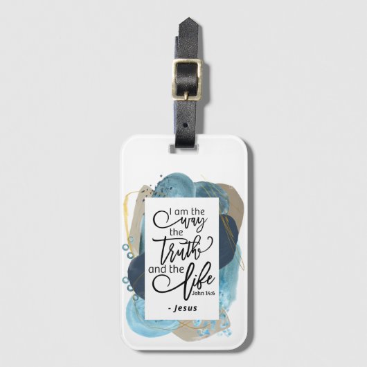 ヨハネ14:6わたしは真理の生き方であるキリスト教の聖書 ラゲッジタグ (正面縦)