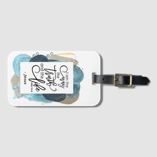 ヨハネ14:6わたしは真理の生き方であるキリスト教の聖書 ラゲッジタグ (正面横)