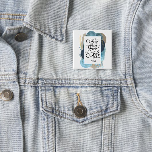 ヨハネ14:6わたしは真理の生き方であるキリスト教の聖書 缶バッジ (インサイチュ)