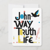 ヨハネ14:6様式化された鳩60sアートポップ・アートの シーズンカード (正面)