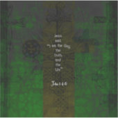 ヨハネ14:6聖書の聖句のパス感動的引用文 シール (正面)