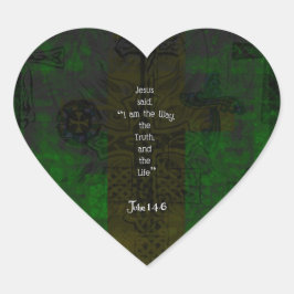 ヨハネ14:6聖書の聖句のパス感動的引用文 ハートシール