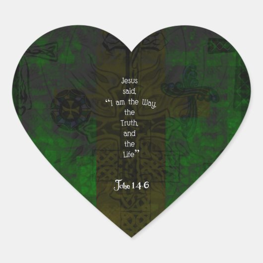 ヨハネ14:6聖書の聖句のパス感動的引用文 ハートシール (正面)