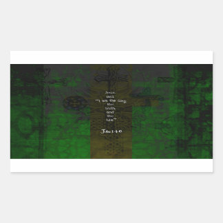 ヨハネ14:6聖書の聖句のパス感動的引用文 長方形シール