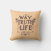 ヨハネ14:6複雑なヴィベアールヌーボー クッション (正面)