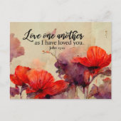 ヨハネ15:12互いに愛し合う聖書の聖句クリスチャン ポストカード (正面)