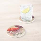 ヨハネ15:12互いに愛し合う聖書の聖句レッドフローラ コースター (側面)