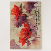 ヨハネ15:12互いに愛し合う聖書の聖句レッドフローラ ジグソーパズル (縦)