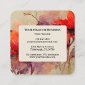 ヨハネ15:12互いに愛し合う聖書の聖句レッドフローラ スクエア名刺 (裏面)