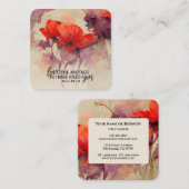 ヨハネ15:12互いに愛し合う聖書の聖句レッドフローラ スクエア名刺 (正面/裏面)