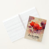 ヨハネ15:12互いに愛し合う聖書の聖句レッドフローラ ノートブック (内部)