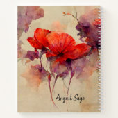 ヨハネ15:12互いに愛し合う聖書の聖句レッドフローラ ノートブック (裏面)