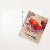 ヨハネ15:12互いに愛し合う聖書の聖句レッドフローラ プランナー手帳 (ディスプレー)