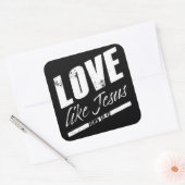 ヨハネ15:12 Love Like JESUS - Men Women Children スクエアシール (封筒)
