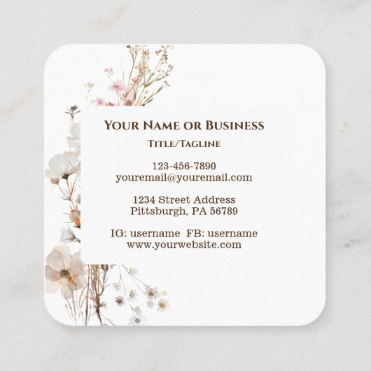 ヨハネ15:15わたしは、あなた方を聖書の聖句と呼んだ スクエア名刺 (裏面)