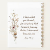 ヨハネ15:15わたしは、あなた方を聖書の聖句と呼んだ プランナー手帳 (裏面)
