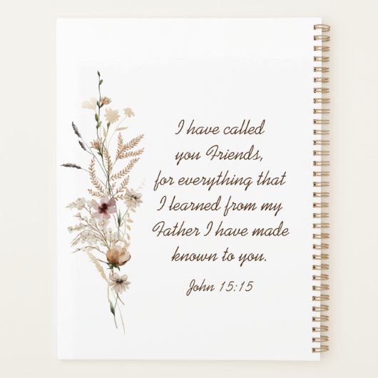 ヨハネ15:15わたしは、あなた方を聖書の聖句と呼んだ プランナー手帳 (裏面)