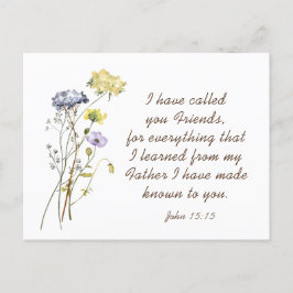 ヨハネ15:15わたしは、あなた方を聖書の聖句と呼んだ ポストカード