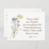 ヨハネ15:15わたしは、あなた方を聖書の聖句と呼んだ ポストカード (正面/裏面)