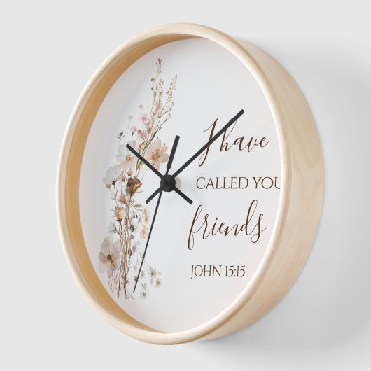 ヨハネ15:15わたしは、あなた方を聖書の聖句と呼んだ 壁時計 (傾斜)