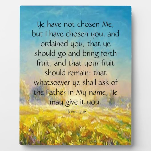ヨハネ15:16 フォトプラーク (正面)