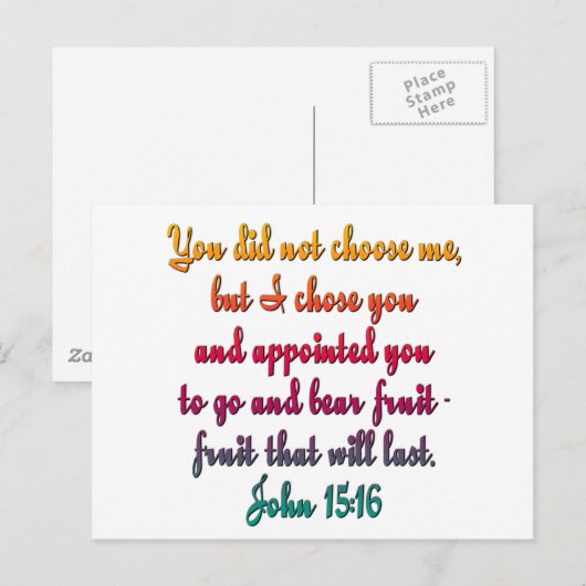 ヨハネ15:16 ポストカード (正面/裏面)