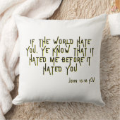 ヨハネ15:18 KJV聖書聖なる書物、 経典節 クッション (ブランケット)