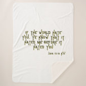 ヨハネ15:18 KJV聖書聖なる書物、 経典節 シェルパブランケット (正面)