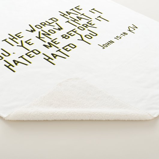 ヨハネ15:18 KJV聖書聖なる書物、 経典節 シェルパブランケット (3/4)