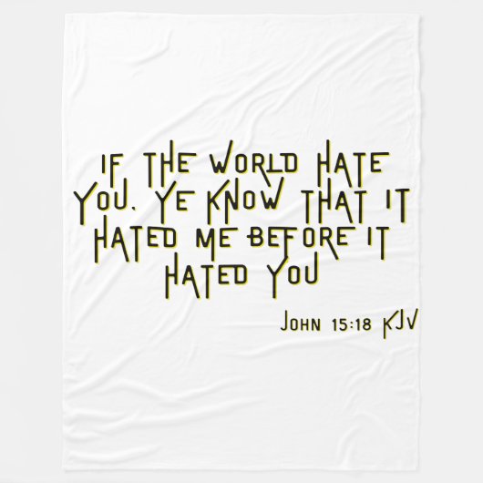 ヨハネ15:18 KJV聖書聖なる書物、 経典節 フリースブランケット (正面)