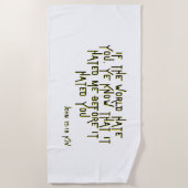 ヨハネ15:18 KJV聖書聖なる書物、 経典聖句ビーチタオル ビーチタオル (正面)