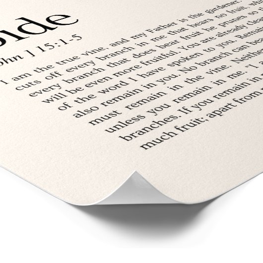 ヨハネ15:1-5わたしは真のつる植物だ。わたしのうちにとどめなさい ポスター (角)