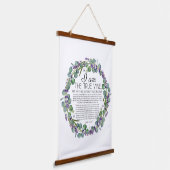 ヨハネ15:1-8ユーカリ・ラベンダーフローラ聖なる書物、 経典 吊り下げ型タペストリー (傾斜あり)