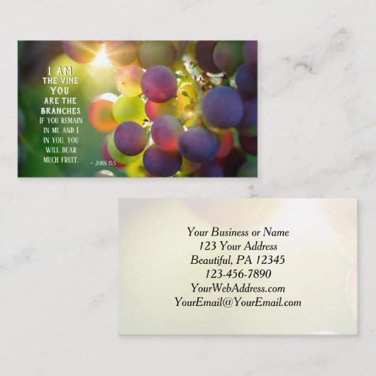 ヨハネ15:5わたしはつる植物である 名刺 (正面/裏面)