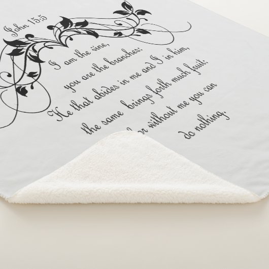 ヨハネ15:5わたしはつる植物聖書聖なる書物、 経典引用文 シェルパブランケット (3/4)