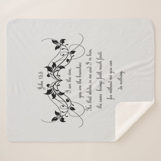 ヨハネ15:5わたしはつる植物聖書聖なる書物、 経典引用文 シェルパブランケット (正面(横))