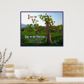 ヨハネ15:5-8ブドウつる植物聖なる書物、 経典 ポスター (キッチン)