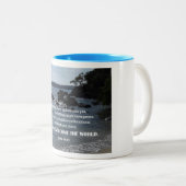 ヨハネ16:33わたしはあなたにこ話れらのものを ツートーンマグカップ (正面右)